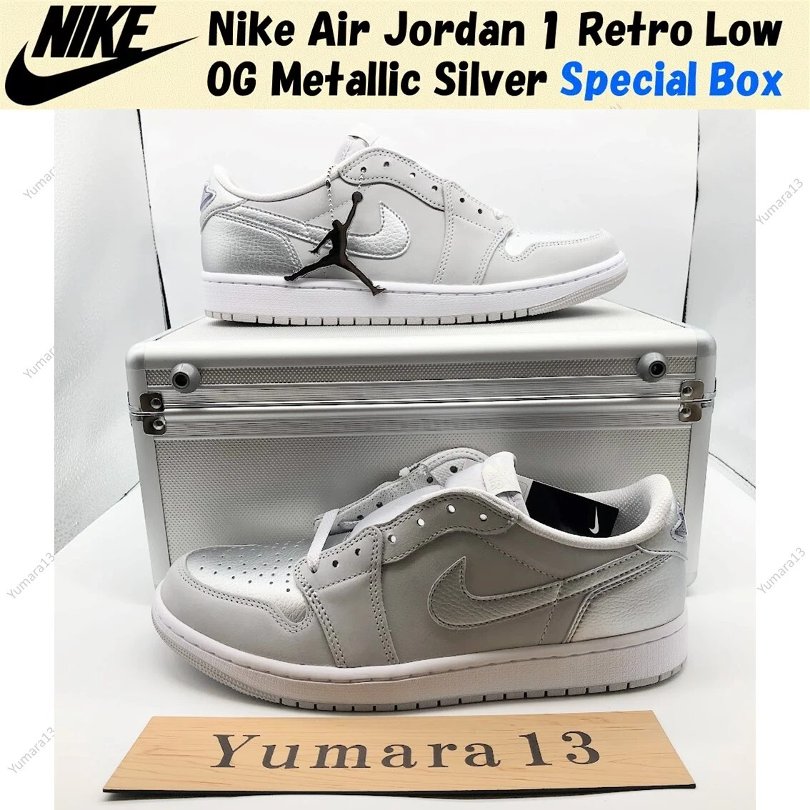 Jordan 1 Retro OG Briefcase Special Box Low Metallic Silver for