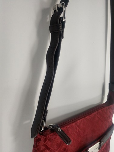 Tommy Hilfiger Across Body Shoulder Bag Red 9.5X9.5, Adjustable strap up to 24" - Picture 3 of 9
