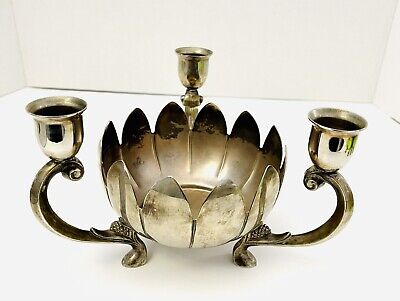 Sammsara Decorative Silver Lotus T Light Candleholder for Home Décor or Table.Ht.12 X Dia8Cms .silver lotus candle holder 