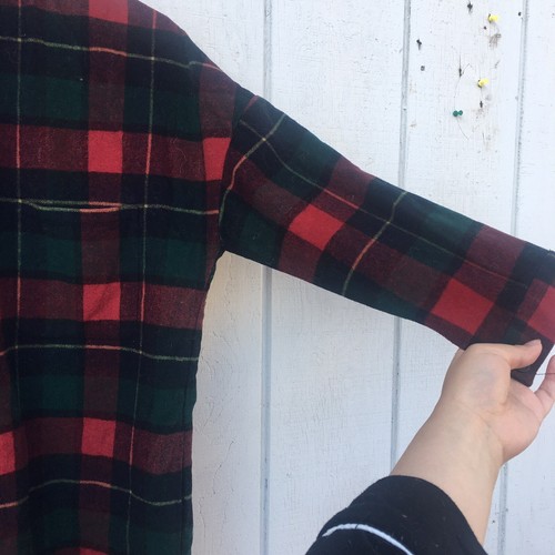 Women Buffalo Plaid Hooded Field Jacket Wool Red Black Coat Size M Fit For XL - Picture 6 of 9