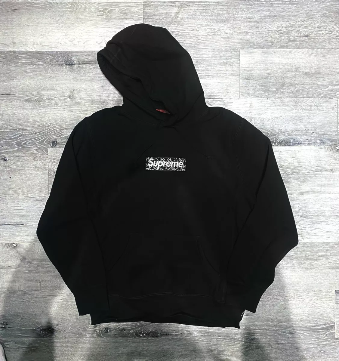 Authentic Supreme Bandana Box Logo Hooded Sweatshirt FW19 Large