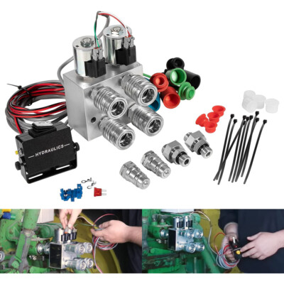 #ad Hydraulic Multiplier SCV Splitter Selector Diverter Valve Kit Coupler Switch Box $548.91