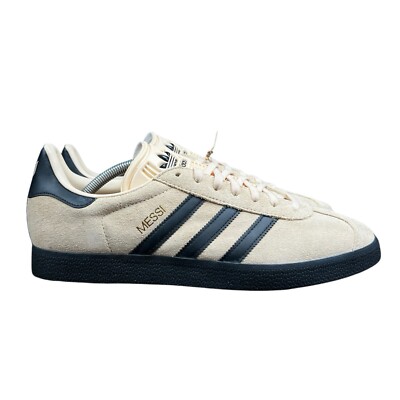 Adidas Gazelle Messi Triunfo Dorado Beige Navy Blue Shoes IH8156