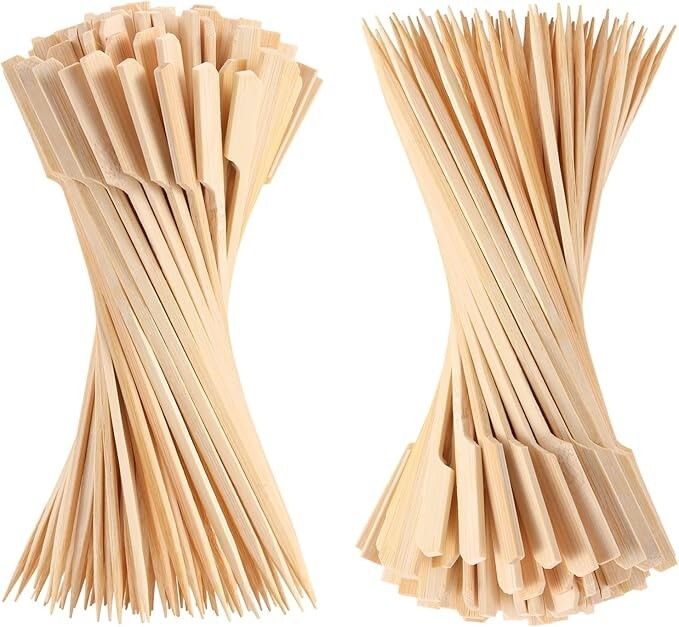 300 brochetas de bambú para aperitivos palillos de dientes de 4,7 pulgadas.nuevo