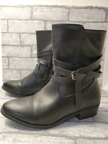 leather ankle boots with straps