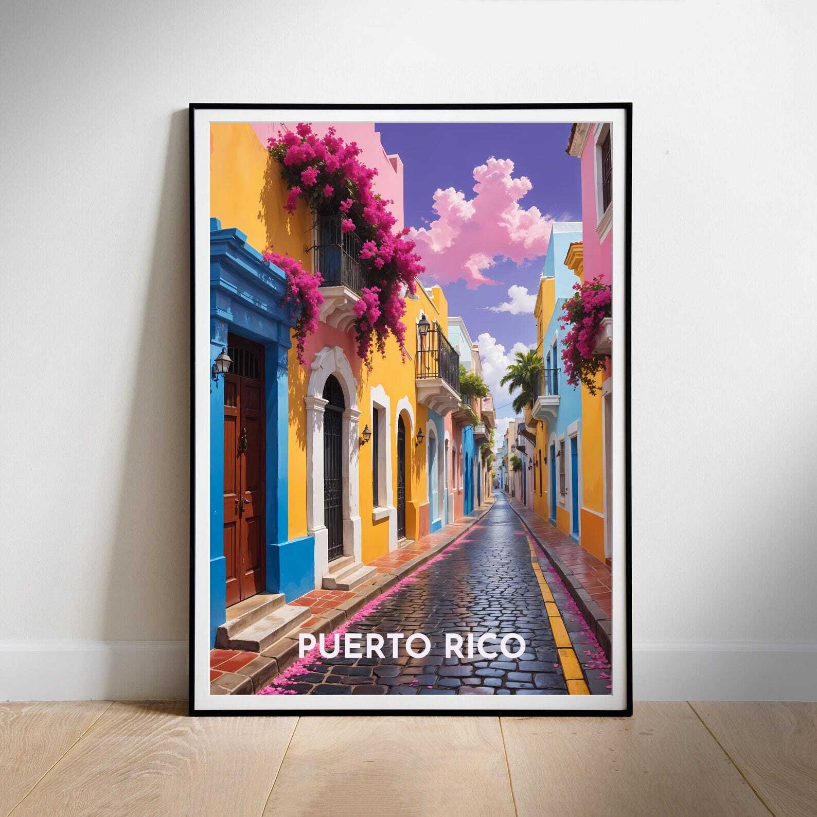 Puerto Rico Travel Poster Printable Wall Art Instant Hanging Decor New Home Gift