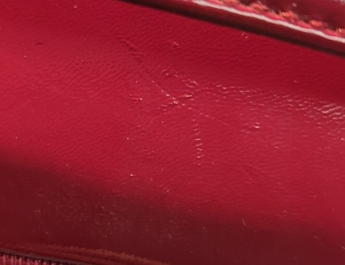 Estee Lauder Train Case Cosmetic Bag, Red Patent Leather / Vinyl, Pre-Owned - Picture 15 of 18