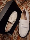 Coach NEW In Box Women’s “Leah” Sz 8 #CB990 Chunky Chalk White Loafers