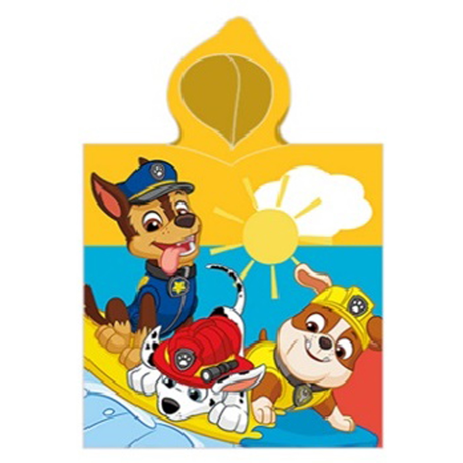 Paw Patrol Kapuzen Poncho Badetuch Sun Surf Fun | 55x110 cm | 100% Baumwolle