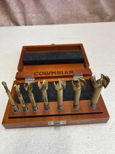 Columbian 7 Pieces Carbide Tipped 3/8" shaft Forstner Bits Set In Original Case