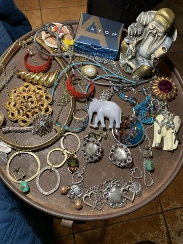 Nice Lot Unique Vintage Antique Costume Jewelry Crystal Stones Chicos Signed Etc