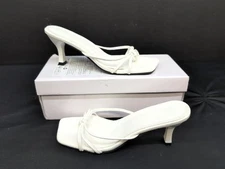 Women's Square Open Toe Knotted Straps Kitten Heel Sandal CN 37 White