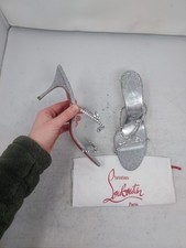 Christian Louboutin EU 39 US 9 NEW Silver Just Queen Crystal Wedding Sandal