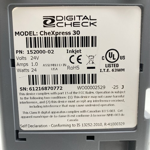 Digital Check CheXpress 30 CX30 Scanner Tintenstrahl 152000-02 - Bild 9 von 10