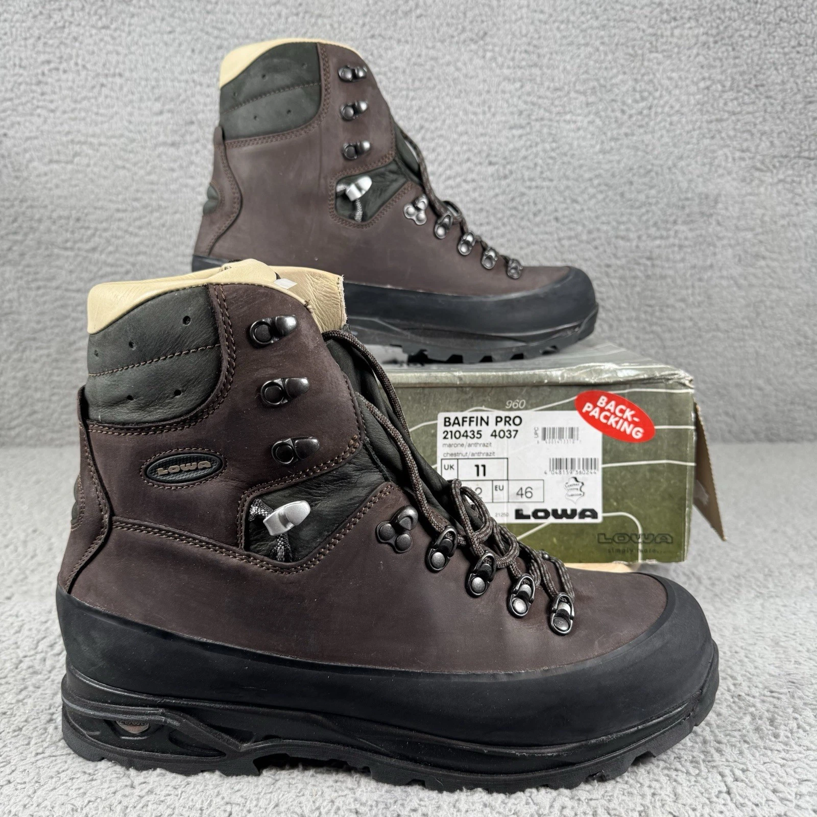 Lowa Baffin Pro Mens 12 Chesnut Anthrazit Leather Hiking Trekking Backpacking 2
Opens in a new windo