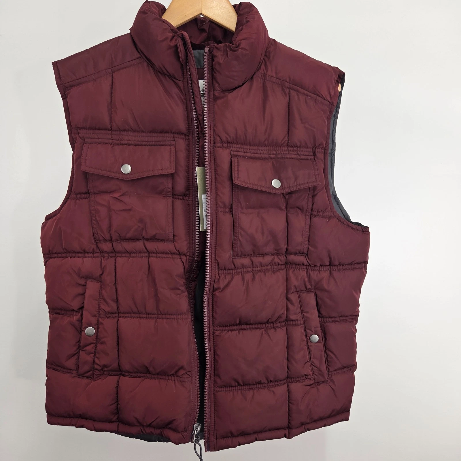 Goodfellow & Co Puffer Vest Mens L Red Quilted Water Resistant Full Zip NWT