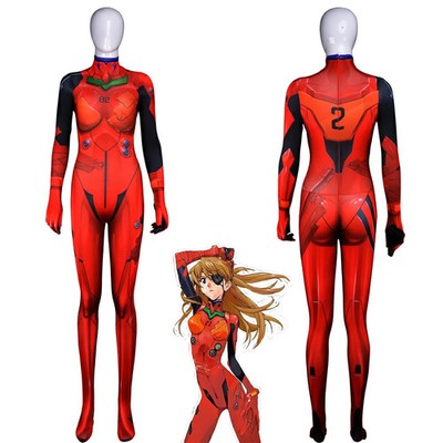 Neon Genesis Evangelion Asuka Langley Plugsuit Cosplay Unisex Full Body EVA-2