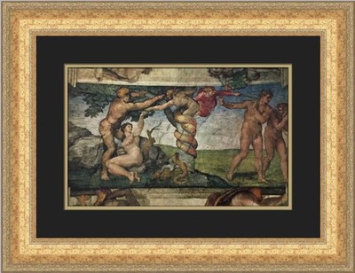 Michelangelo Adam and Eve Driven Out Of Paradise Custom Framed Print