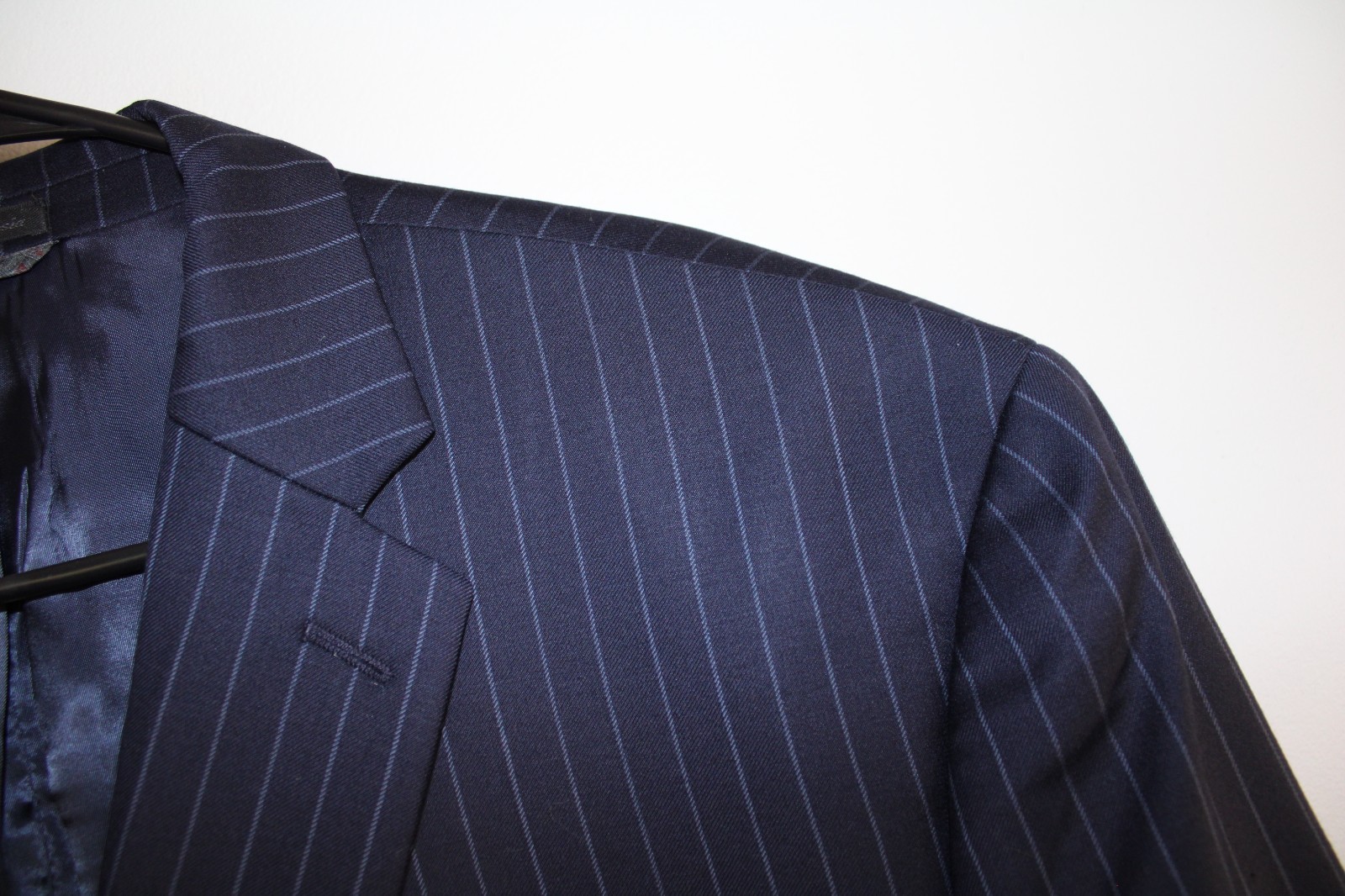 NAVY-BLUE RALPH LAUREN 100% WOOL SPORT COAT  52R striped suit jacket 52 REGULAR thumbnail 2