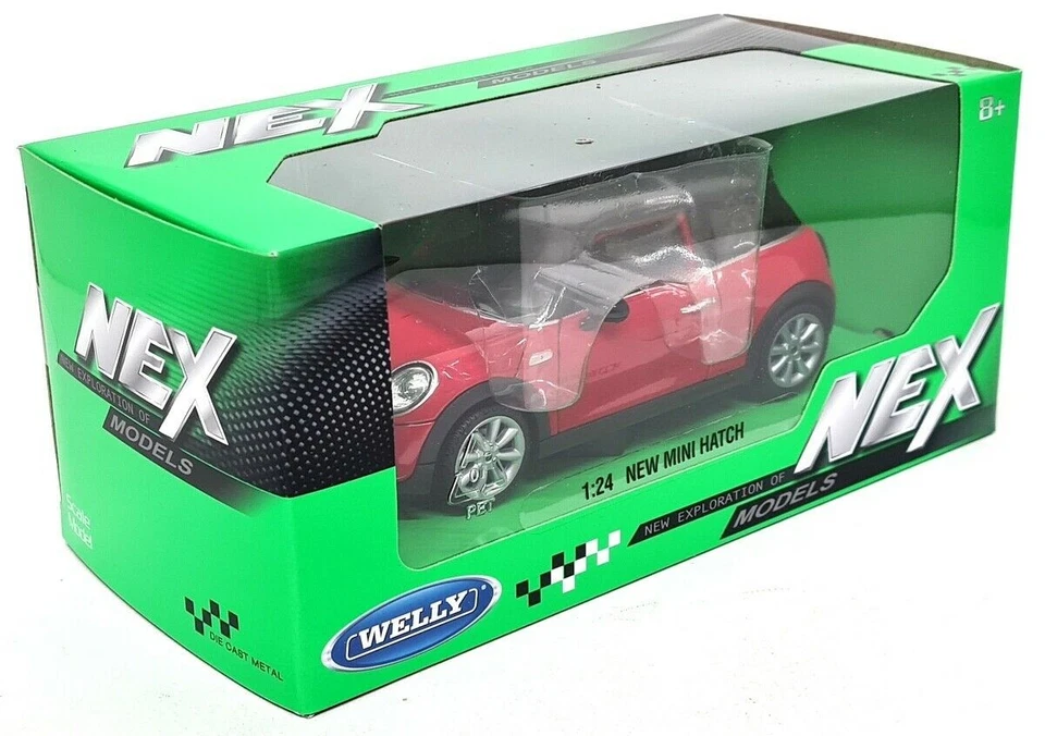 Nex 1/24 - Mini Cooper S (BMW Mini) Red Black Roof Diecast scale model car - Image 2 of 4