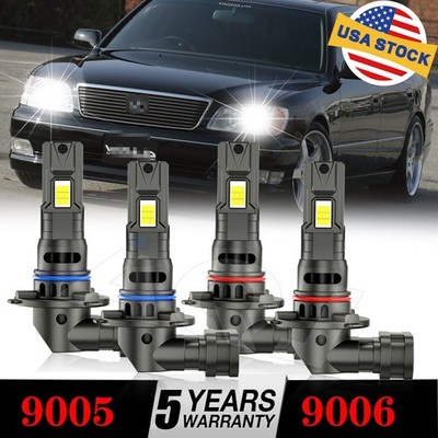 9005 9006 Combo LED Headlight Hi-Low Beam Cool White For Lexus LS400 2000