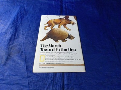 National Geographic Map The March Toward Extinction June 1989