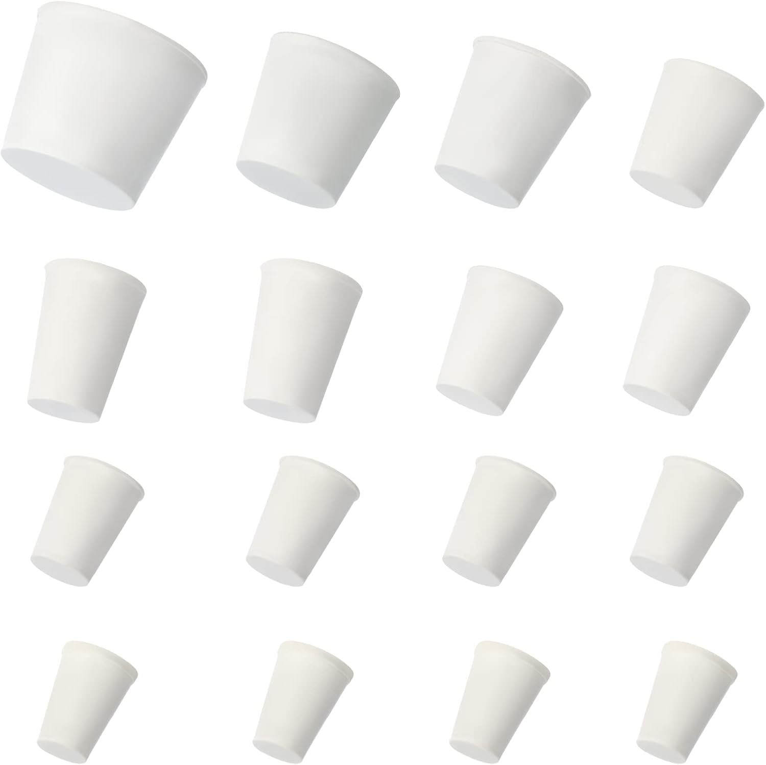 Pinenuts Solid Rubber Stopper, 16 Pcs Solid Rubber Bungs Laboratory Rubber Plug