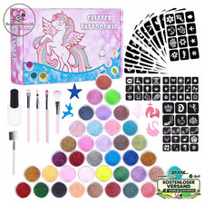 Glitzer Tattoo Set 40 Farben Temporäre Tatto...