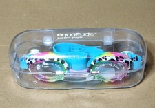Aqua2ude Kids Swim Goggles BLUE - RAINBOW - ANIMAL - Ages 6 Protective Case