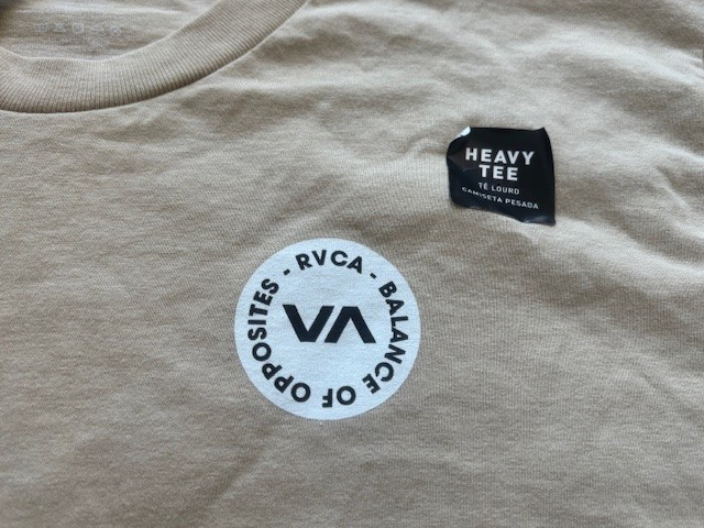 New RVCA The Balance of Opposites Men's Tan Graphic Logo SST T-Shirt! Large L! thumbnail 2