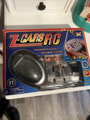 Atomic Toys Z-Cars R/C Series 1/64 Scale Multi-Pod Silver Racing Car With Box