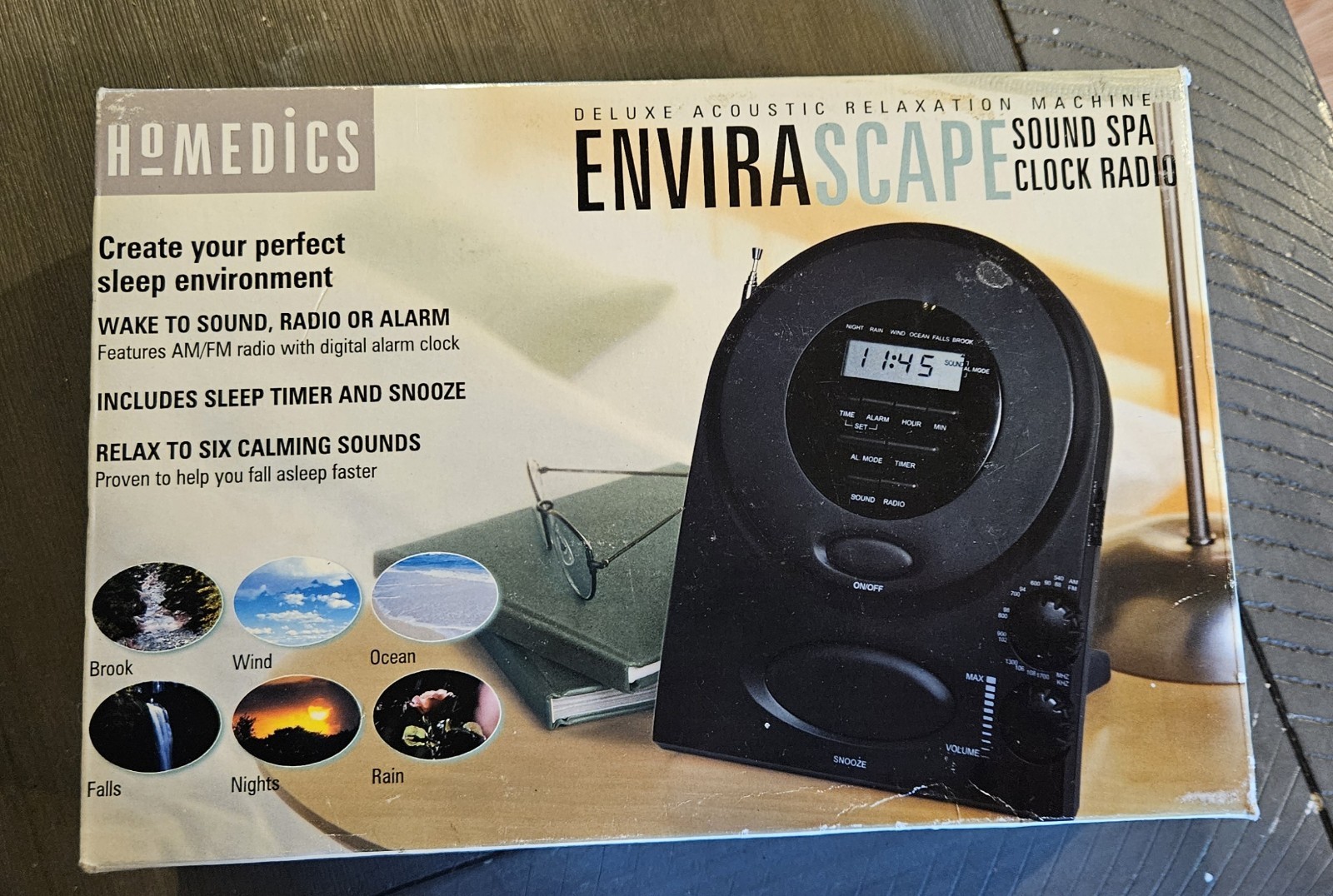 HOMEDICS MODEL SS 400B SOUND SPA RADIO ALARM CLOCK ENVIRASCAPE RELAXATION OCEAN