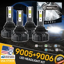 9005+9006 LED Headlight Combo High Low Beam Bulbs Kit Super White Bright Lamp