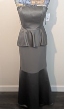 White by Vera Wang NWT Elegant Strapless Peplum Gown Dress Size 0 
