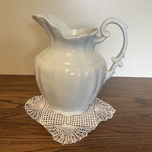 Vintage Royal Ironstone China Johnson Brothers England Krug 11" weiß Cottagecore
