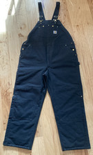 Carhartt Duck Bib Overall Quilt Lined, 50x32 Black NWT