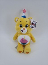 BIRTHDAY BEAR 10" Yellow Care Bears Plush CUPCAKE PARTY HAT 2022 Stuffed Animal