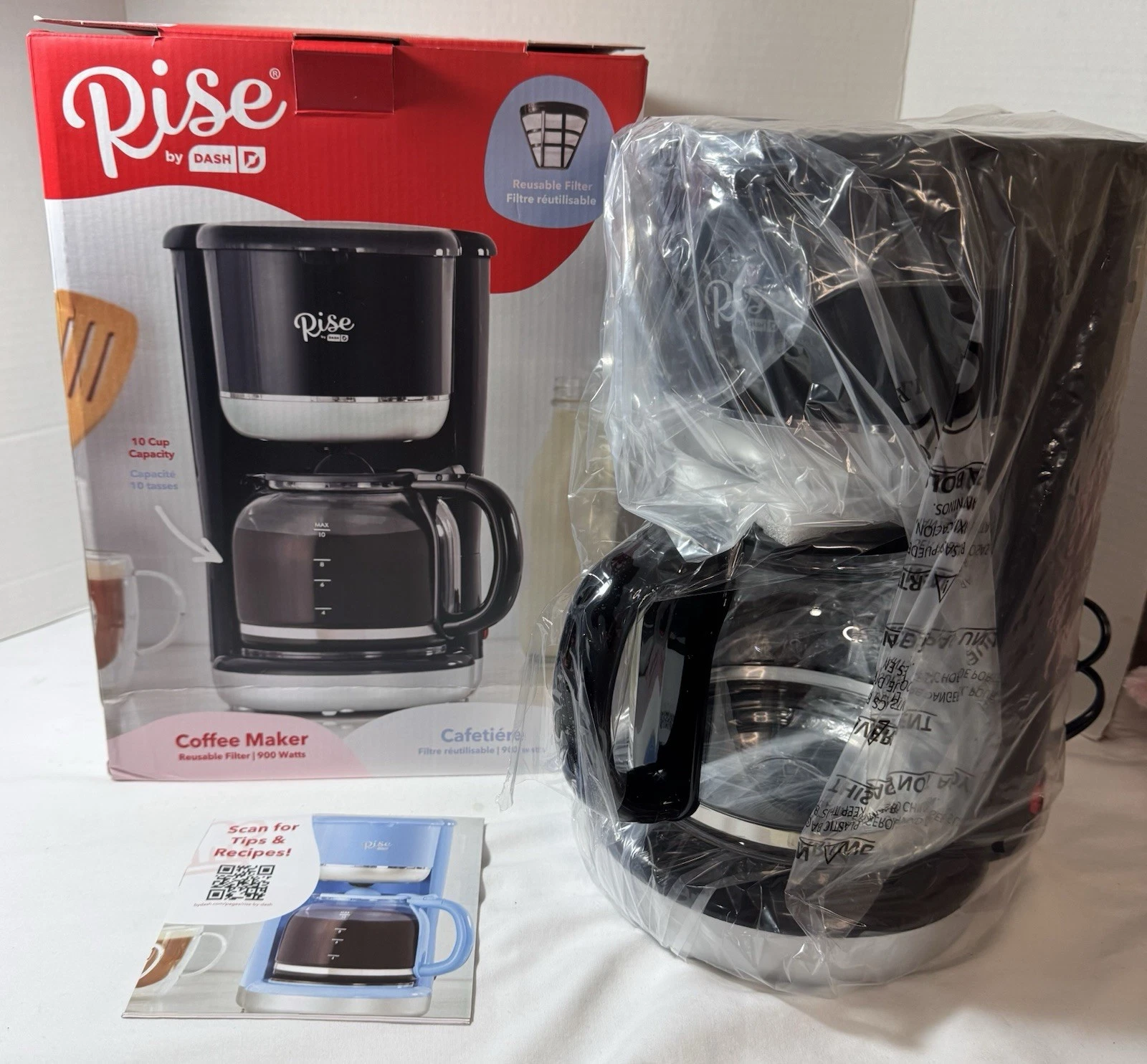 Rise by Dash 10 Cup Coffee Maker – Open Box, Never Used Reusable Filter