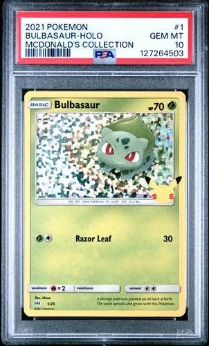 2021 POKEMON MCDONALD'S COLL #1 BULBASAUR-HOLO PSA 10