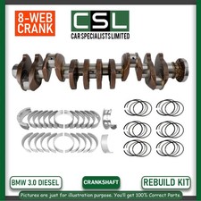 BMW N57 3.0 D N57D30 8WEB ALLOY CRANKSHAFT MAIN BIG END BEARINGS PISTON RINGS