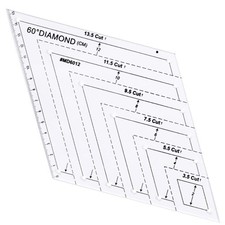 1 Pc Transparent Quilting Templates Ruler, with 60 Degree Shape Templates Cra...
