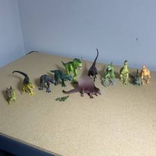 Dinosaur Toy Lot Rubber Plastic T-REX Velociraptor 10 Figures