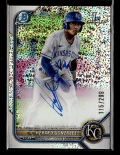 2022 Bowman Chrome #CPA-HG Herard Gonzalez Prospect Auto Speckle #/299 Royals