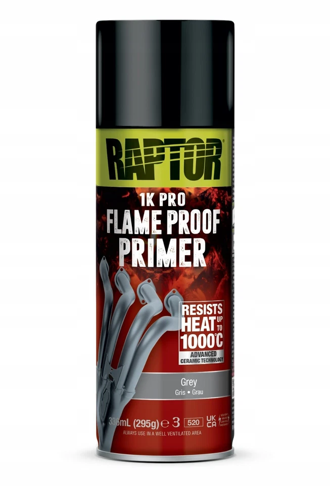 Raptor Thermolack Lackspray Auspufflack Gris Feuerfester Lack 1000°C 336ml - Bild 2 von 2