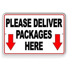Please Deliver Packages Here Arrows Down Sign / Decal I283 / Magnetic Sign