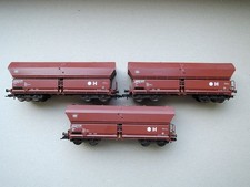 Fleischmann 5521 AC, 3 Stück Selbstentladewagen Fals 183 DB, echte Erzauflage