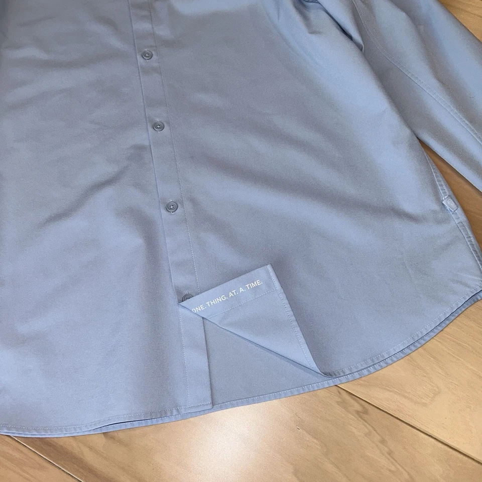 Camisa azul abotonada Lululemon Commission manga larga para hombre XL Foto 3 de 4