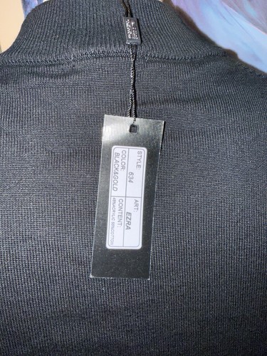 Bassiri XL Mens Black Cotton Blend Turtle Neck Sweater Long Sleeve NWT - 第 6/10 張圖片