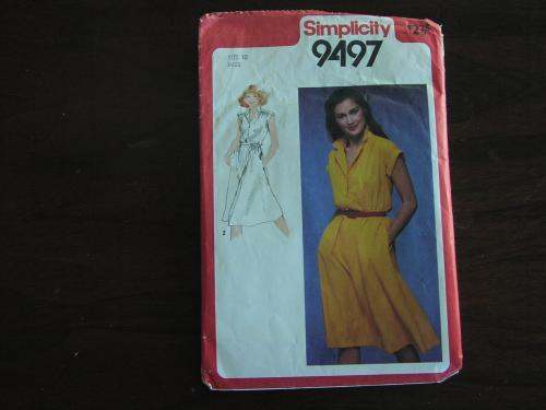9497 Vintage Simplicity Pattern Easy Fit Dress 10 1980 - Picture 1 of 1