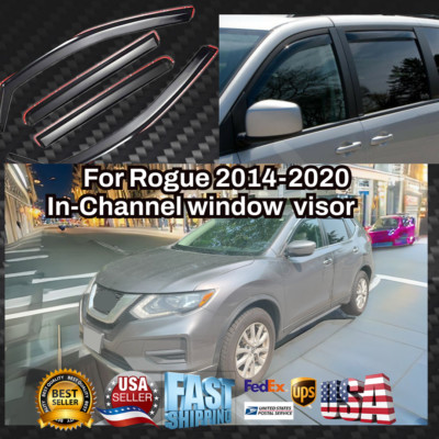 Fits Nissan Rogue 2014-2020 In-Channel Vent Window Visors Rain Guards Deflectors